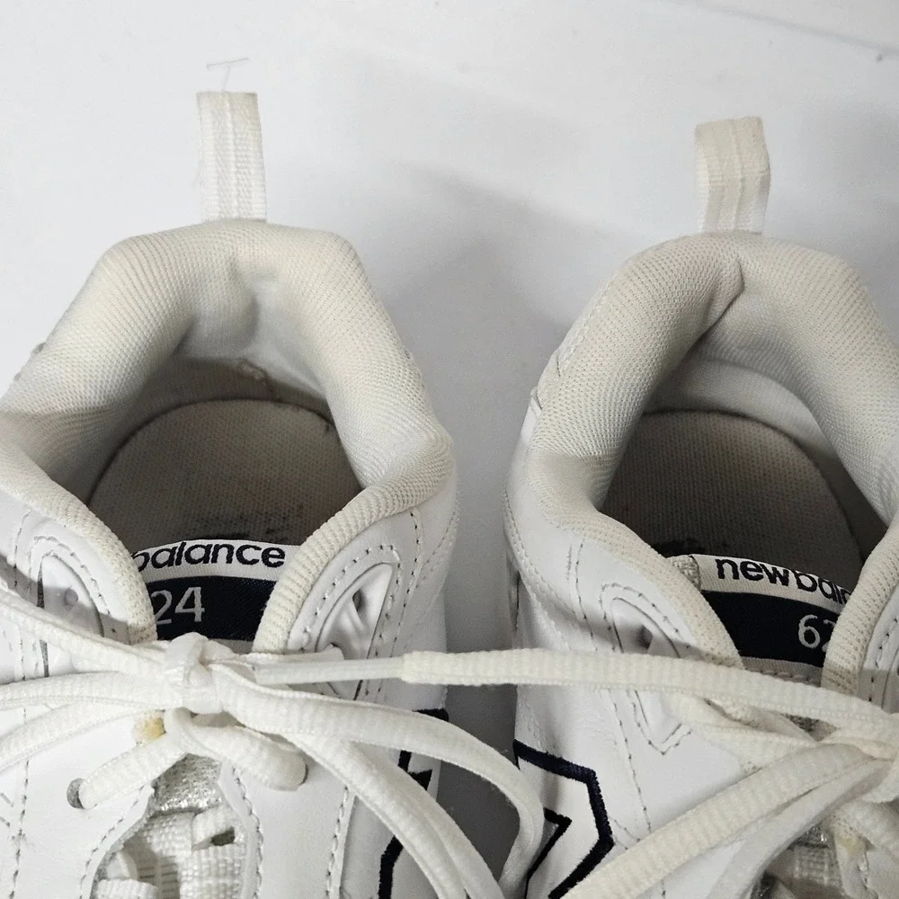 New Balance 624 Training Shoes Womens 9.5 White WX624WT2 Leather ABZORB Sneaker